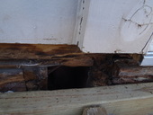 Rim Joist Wood Rot Repair Olathe, Kansas before repair